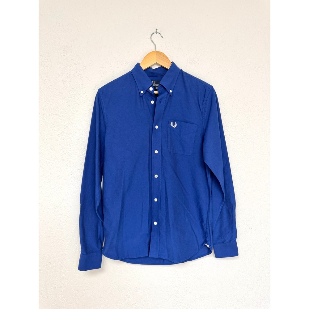 Fred Perry Mens Classic Oxford Bright Blue Long Sleeve Button Down Size S NWT